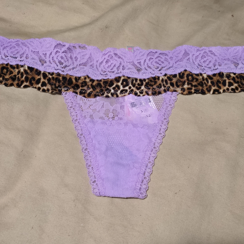 PINK Victoria's Secret Lavender and Leopard Lace Panties